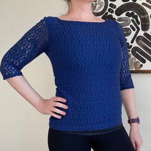 Banana Republic Blue Lace Top Size Small